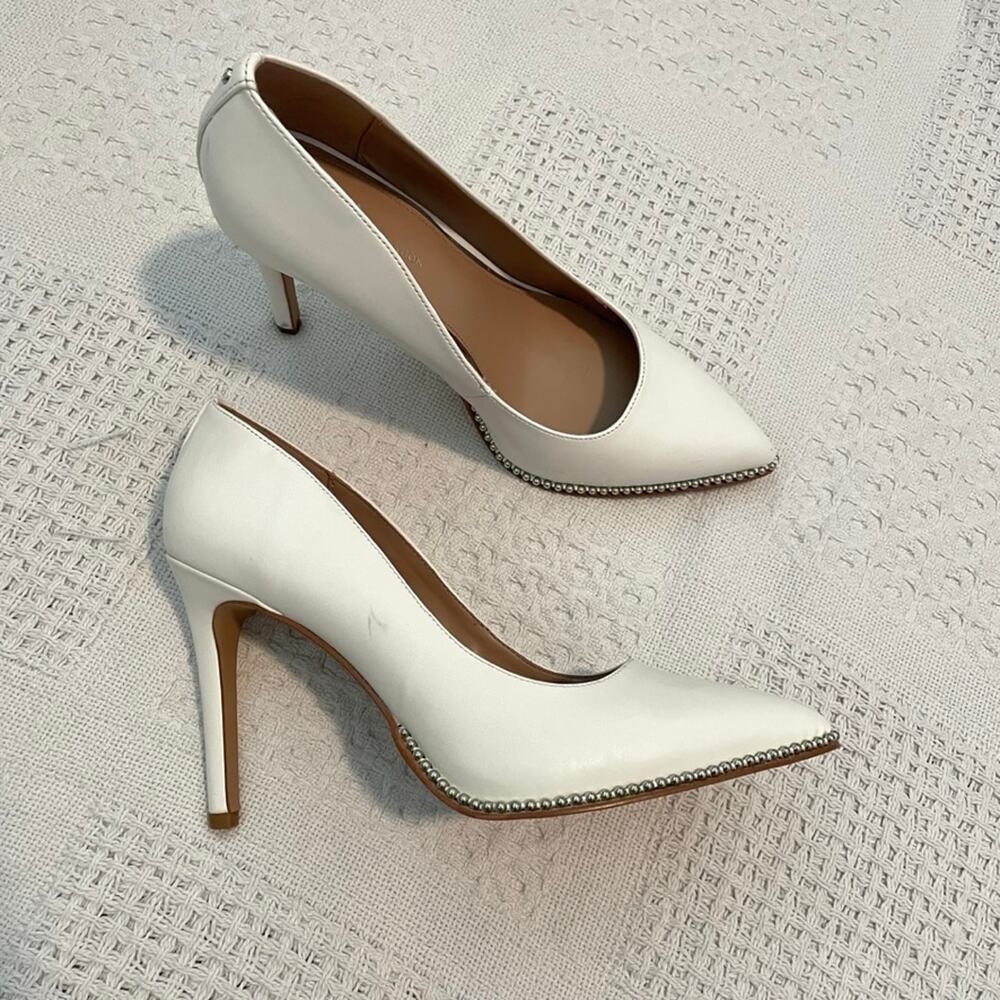 BCBGeneration White Heels with Studded Detail - Picture 9 of 11